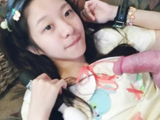 Uncensored little 18yo Asian Teen Sucks and Fucks Big White Dick